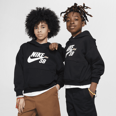 Nike SB Icon Fleece EasyOn Big Kids Oversized Pullover Hoodie